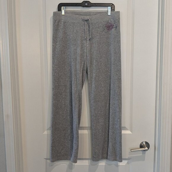 Juicy Couture Terry Velour Track Pants Women's Medium Lounge Low-Rise Drawstring